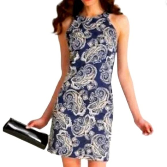 LOFT Dresses & Skirts - Ann Taylor LOFT Dress Womens Various Blue Paisley Sleeveless Tank Sheath